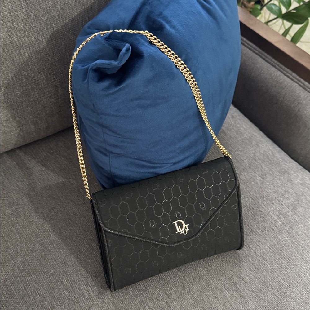 Christian Dior honeycomb envelope flap Crossbody clutch pouch shoulder - Picture 3 of 17